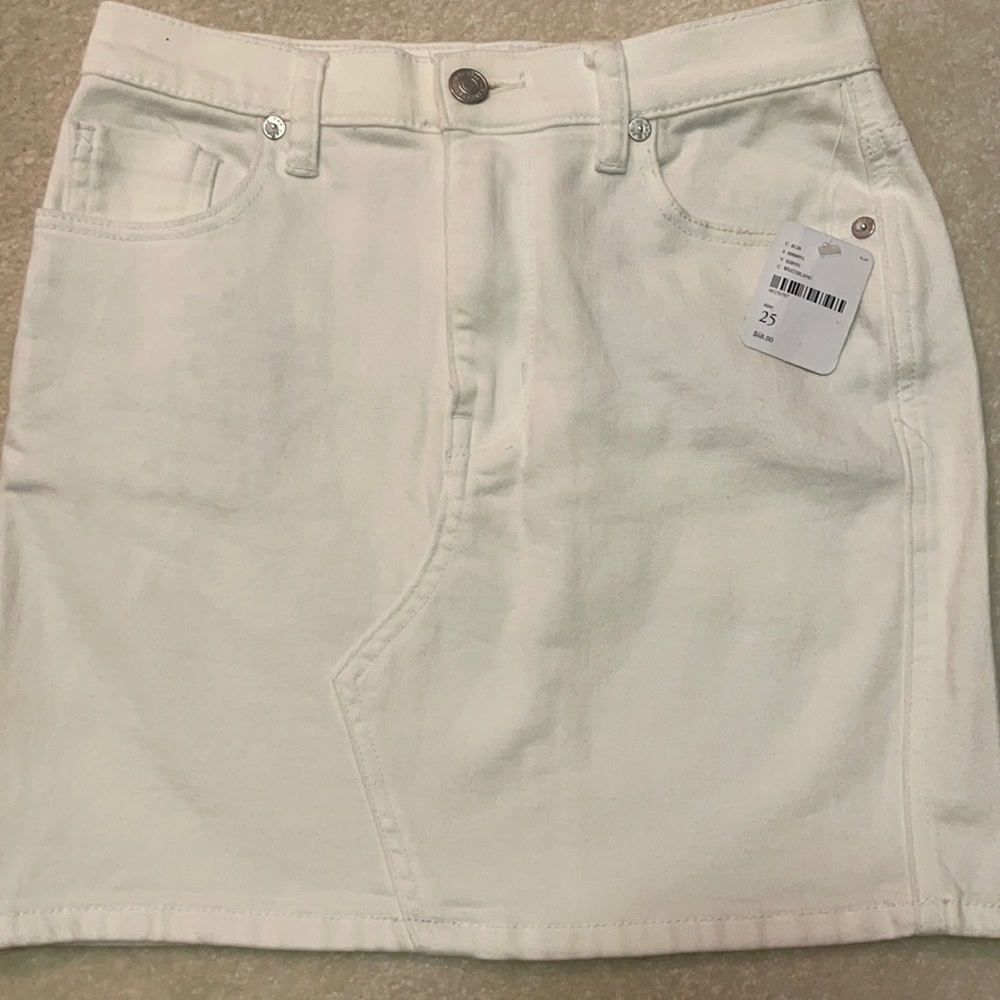 Free people Worn looking white mini skirt
